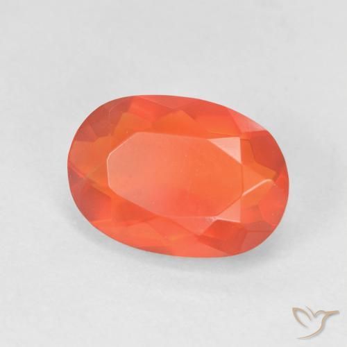 Ópalo de fuego Naranja fuego natural de 1.47 ct, Ovalada, Transparente
