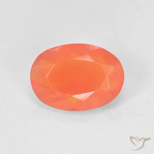 0.82ct Natural Naranja claro Ópalo de fuego, Ovalada, Transparente