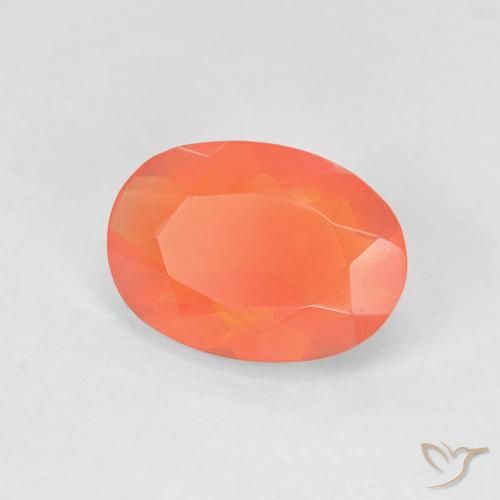 Ópalo de fuego Naranja claro natural de 0.82 ct, Ovalada, Transparente