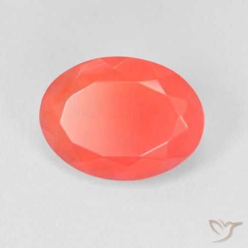 Ópalo de fuego Rojo medio natural de 1.93 ct, Ovalada, Transparente