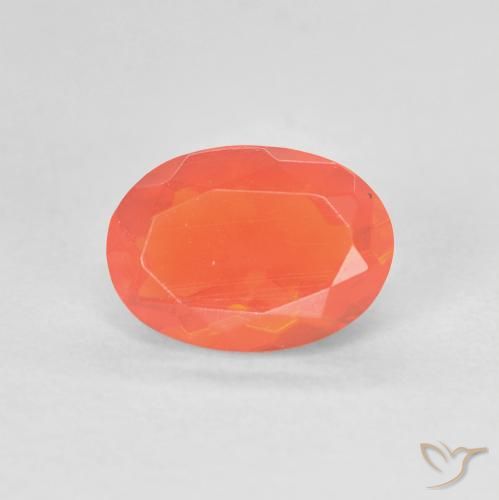 0.88ct Natural Naranja intenso Ópalo de fuego, Ovalada, Transparente