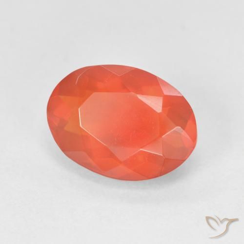 Ópalo de fuego Naranja medio natural de 1.61 ct, Ovalada, Transparente