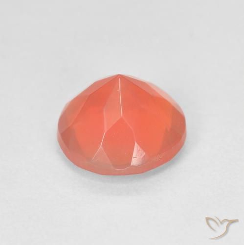 Ópalo de fuego Naranja fuego natural de 1.13 ct, Corte Redondo, Transparente