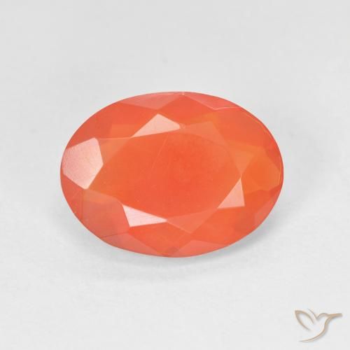 2.10ct Natural Naranja intenso Ópalo de fuego, Ovalada, Transparente