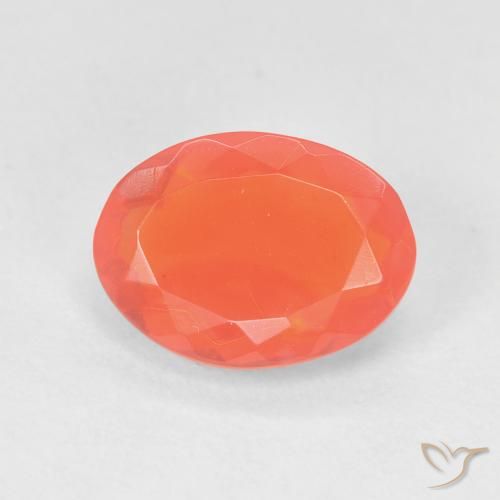 1.18ct Natural Naranja medio Ópalo de fuego, Ovalada, Transparente