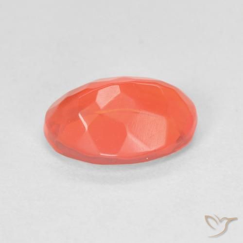 Ópalo de fuego Naranja medio natural de 1.18 ct, Ovalada, Transparente