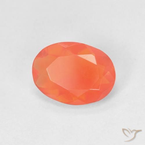 Ópalo de fuego Naranja claro natural de 1.00 ct, Ovalada, Transparente