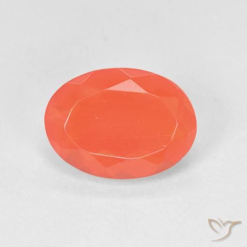 1.28ct Natural Naranja fuego Ópalo de fuego, Ovalada, Transparente