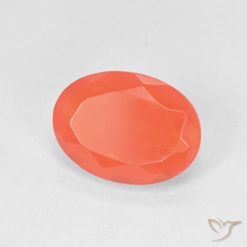 Ópalo de fuego Naranja fuego natural de 1.28 ct, Ovalada, Transparente