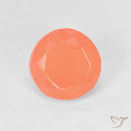 0.64ct Natural Naranja claro Ópalo de fuego, Redondo, Transparente