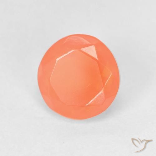 Ópalo de fuego Naranja claro natural de 0.64 ct, Redondo, Transparente