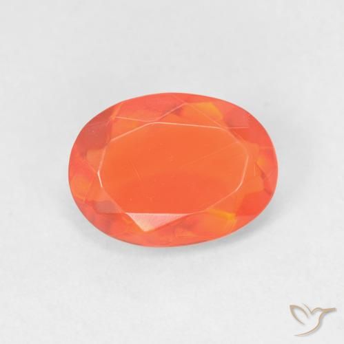0.79ct Natural Naranja claro Ópalo de fuego, Ovalada, Transparente