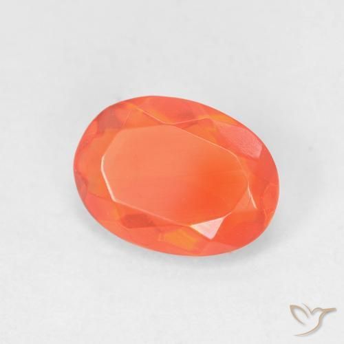 Ópalo de fuego Naranja claro natural de 0.79 ct, Ovalada, Transparente