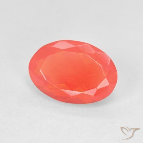 1.27ct Natural Naranja intenso Ópalo de fuego, Ovalada, Transparente