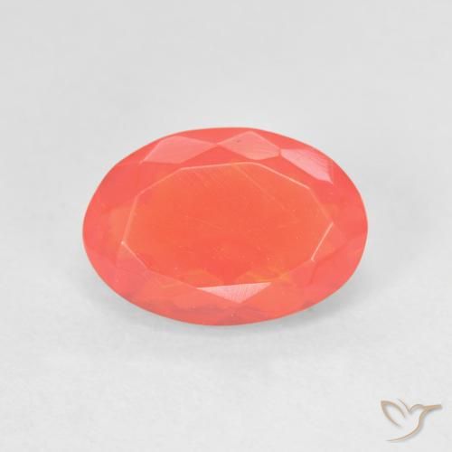 Ópalo de fuego Naranja intenso natural de 1.27 ct, Ovalada, Transparente