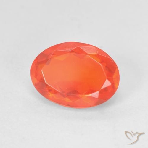 Ópalo de fuego Naranja claro natural de 1.48 ct, Corte Óvalo, Transparente