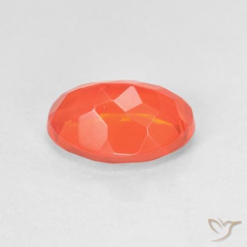 Ópalo de fuego Naranja claro natural de 1.48 ct, Corte Óvalo, Transparente