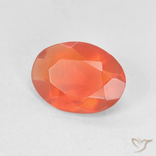 Ópalo de fuego Naranja claro natural de 0.87 ct, Ovalada, Transparente