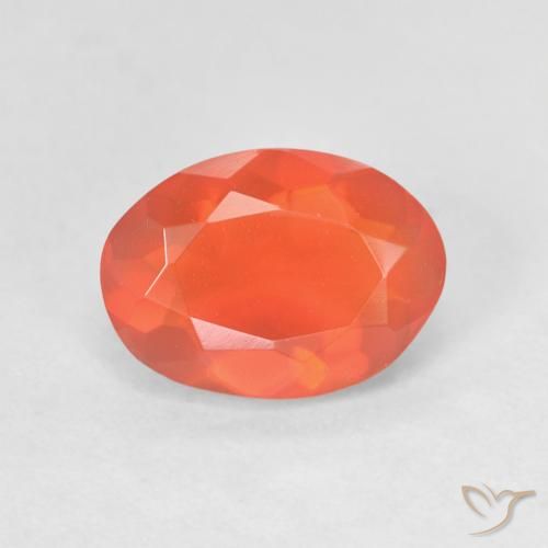 1.09ct Natural Naranja claro Ópalo de fuego, Ovalada, Transparente