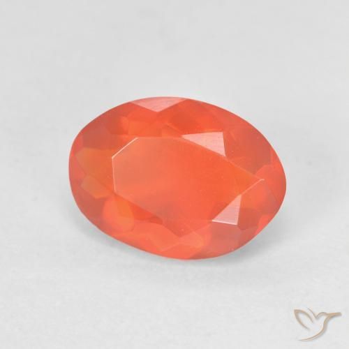 Ópalo de fuego Naranja claro natural de 1.09 ct, Ovalada, Transparente
