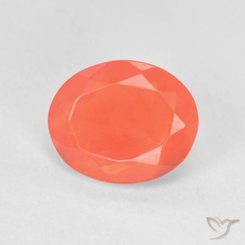 1.62ct Natural Naranja claro Ópalo de fuego, Ovalada, Transparente