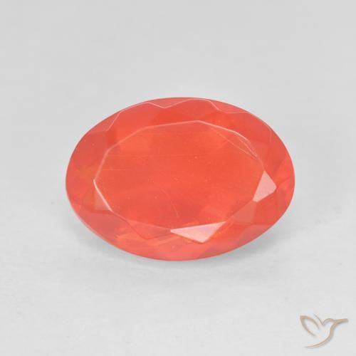 2.71ct Natural Naranja rojo intenso Ópalo de fuego, Ovalada, Transparente