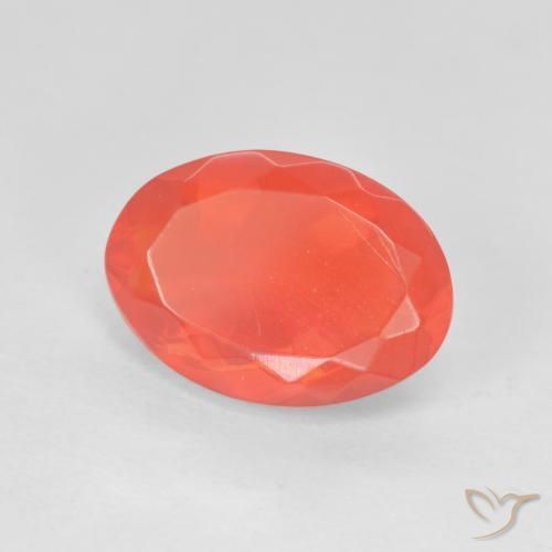 Ópalo de fuego Naranja rojo intenso natural de 2.71 ct, Ovalada, Transparente