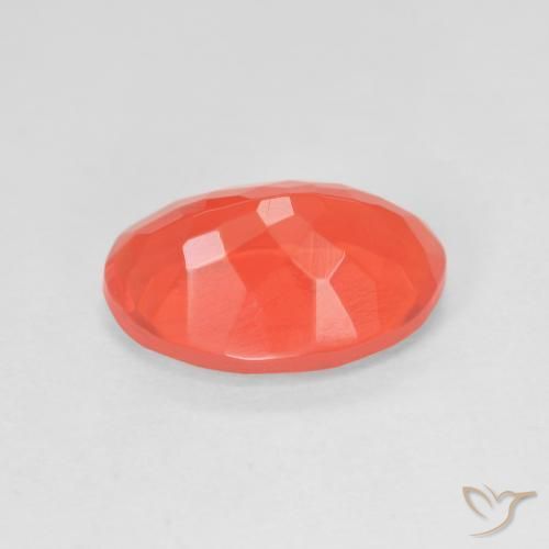 Ópalo de fuego Naranja rojo intenso natural de 2.71 ct, Ovalada, Transparente
