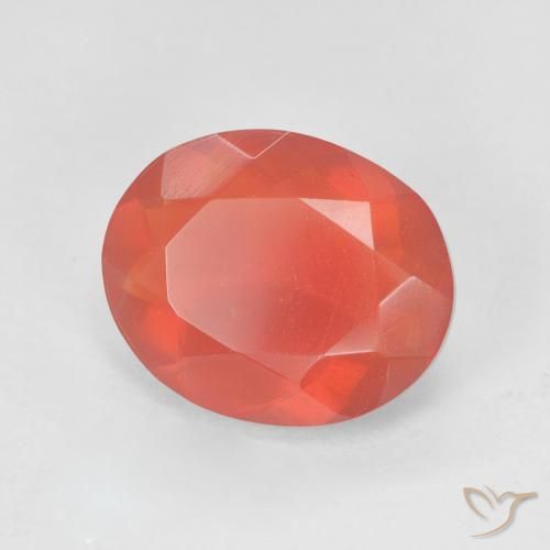 Ópalo de fuego Rojo medio natural de 2.41 ct, Ovalada, Transparente