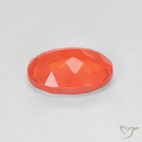 Ópalo de fuego Rojo-naranja carmesí claro natural de 2.04 ct, Corte Óvalo, Transparente