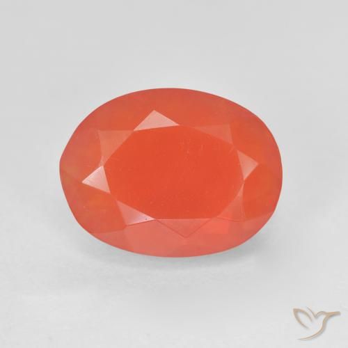 3.10ct Natural Rojo-naranja carmesí claro Ópalo de fuego, Ovalada, Transparente