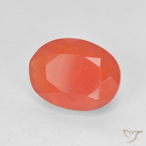 Ópalo de fuego Rojo-naranja carmesí claro natural de 3.10 ct, Ovalada, Transparente