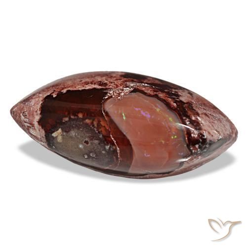 Ópalo de fuego multicolor natural de 15,89 ct, marquesa, opaco