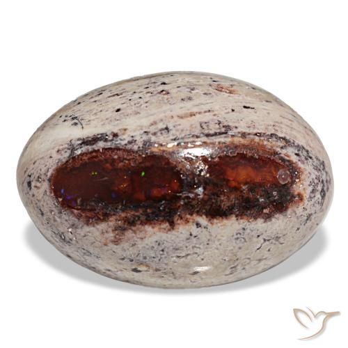 Ópalo de fuego multicolor de 27,35 ct, ovalado, opaco