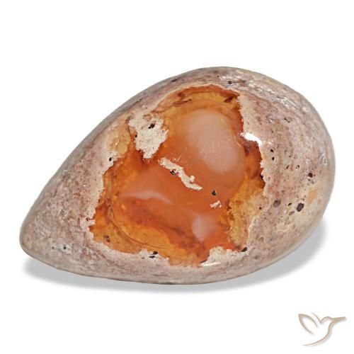 Ópalo de fuego multicolor natural de 8,64 ct, en forma de pera, opaco