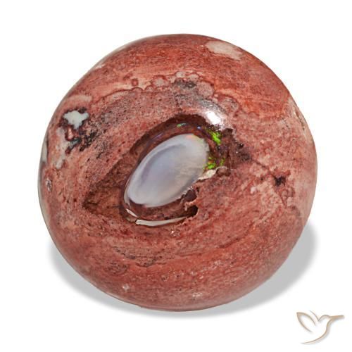 Ópalo de fuego multicolor natural de 9,08 ct, corte redondo, opaco