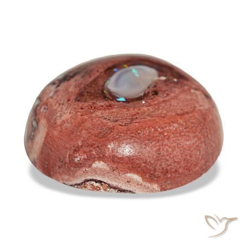 Ópalo de fuego multicolor natural de 9,08 ct, corte redondo, opaco