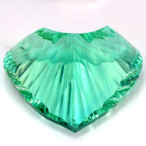 Fluorita verde natural de 93,66 ct, forma de corazón, IF