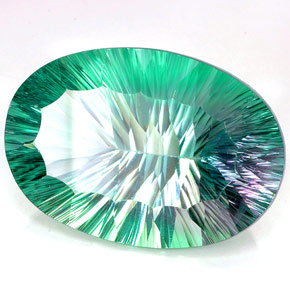 Fluorita multicolor natural de 84,68 ct, corte óvalo, IF
