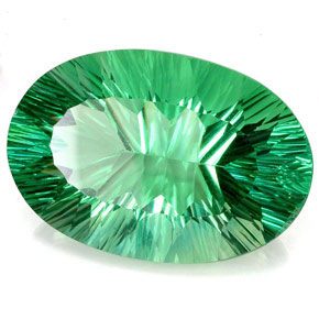 Fluorita verde natural de 76,90 ct, corte óvalo, IF