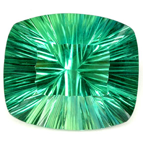 Fluorita verde natural de 93,56 ct, corte cojín, IF