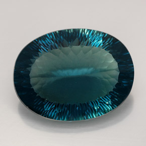 Fluorita azul natural de 76,61 ct, corte óvalo, VVS