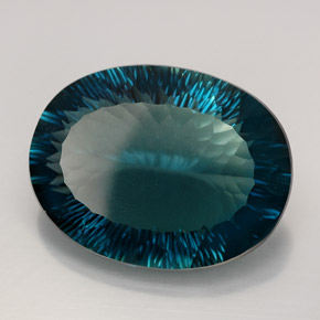 Fluorita azul natural de 76,61 ct, corte óvalo, VVS