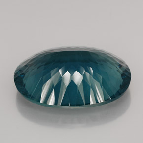 Fluorita azul natural de 76,61 ct, corte óvalo, VVS