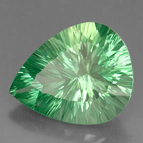 Fluorita verde natural de 37,71 ct, en forma de pera, VVS