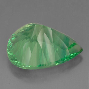 Fluorita verde natural de 37,71 ct, en forma de pera, VVS