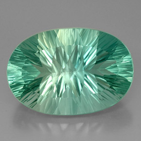 Fluorita verde natural de 48,96 ct, corte óvalo, VVS-VS