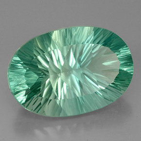 Fluorita verde natural de 48,96 ct, corte óvalo, VVS-VS