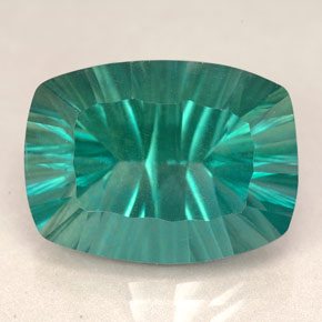 Fluorita verde natural de 22,87 ct, corte cojín, VVS-VS