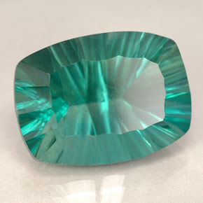 Fluorita verde natural de 22,87 ct, corte cojín, VVS-VS